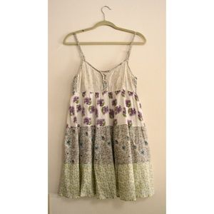 Mixed printed, flared, summer dress
